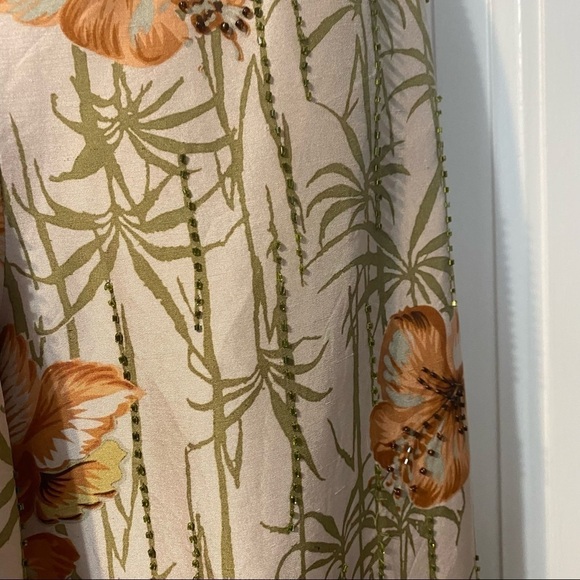 Adrianna Papell silk beaded wide leg pants 12 - Picture 4 of 7